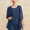 Wraps & Shawls | Chiffon Sequins Lace 3/4 Sleeve Special Occasion Wrap Navy Blue – Girls