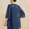 Wraps & Shawls | Chiffon Sequins Lace 3/4 Sleeve Special Occasion Wrap Navy Blue – Girls