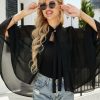 Wraps & Shawls | Chiffon Sleeveless Casual Wedding Holiday Cover-ups Shawl Cape Black – Girls