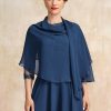 Wraps & Shawls | Chiffon Special Occasion Cocktail Shawl Navy Blue – Girls