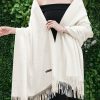 Wraps & Shawls | Faux Cashmere Beading Tassels Wedding Shawl White – Girls