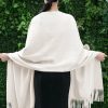 Wraps & Shawls | Faux Cashmere Beading Tassels Wedding Shawl White – Girls