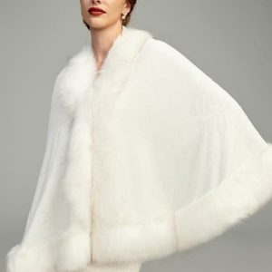 Wraps & Shawls | Faux Fur Bridal Wedding Shawl Cape White – Girls