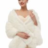 Wraps & Shawls | Faux Fur Bridal Wedding Shawl Ivory – Girls