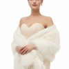 Wraps & Shawls | Faux Fur Bridal Wedding Shawl Ivory – Girls