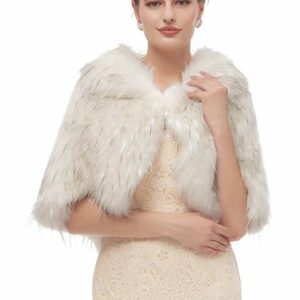 Wraps & Shawls | Faux Fur Bridal Wedding Shawl White – Girls