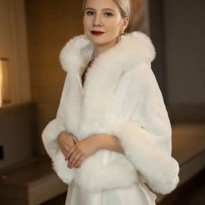 Wraps & Shawls | Faux Fur Bridal Wedding Shawl Wrap White – Girls