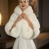 Wraps & Shawls | Faux Fur Bridal Wedding Shawl Wrap White – Girls