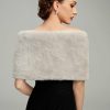 Wraps & Shawls | Faux Fur Bridesmaid Special Occasion Wedding Evening Cocktail Shawl Silver – Girls