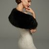 Wraps & Shawls | Faux Fur Bridesmaid Wedding Evening Cocktail Shawl Black – Girls