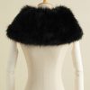 Wraps & Shawls | Faux Fur Bridesmaid Wedding Evening Cocktail Shawl Black – Girls