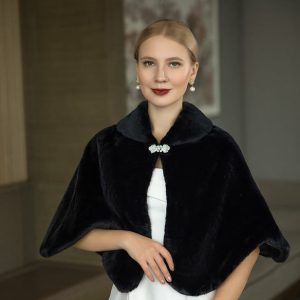 Wraps & Shawls | Faux Fur Bridesmaid Wedding Fashion Evening Cocktail Shawl Black – Girls