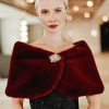 Wraps & Shawls | Faux Fur Brooch Special Occasion Shawl Black – Girls