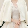 Wraps & Shawls | Faux Fur Long Sleeves Wedding Jacket Wrap Beige – Girls