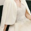 Wraps & Shawls | Faux Fur Long Sleeves Wedding Jacket Wrap Beige – Girls