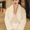 Wraps & Shawls | Faux Fur Long Sleeves Wedding Jacket Wrap White – Girls