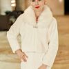 Wraps & Shawls | Faux Fur Long Sleeves Wedding Jacket Wrap White – Girls