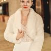 Wraps & Shawls | Faux Fur Long Sleeves Wedding Jacket Wrap White – Girls