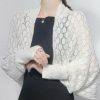 Wraps & Shawls | Knitting Long Sleeves Cardigans Wrap Bolero White – Girls