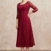 Wraps & Shawls | Lace 3/4 Sleeve Special Occasion Cocktail Wrap Burgundy – Girls