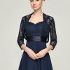 Wraps & Shawls | Lace 3/4 Sleeve Special Occasion Evening Wrap Bolero Dark Navy – Girls