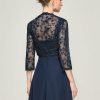 Wraps & Shawls | Lace 3/4 Sleeve Special Occasion Evening Wrap Bolero Dark Navy – Girls