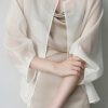 Wraps & Shawls | Organza 3/4 Sleeve Special Occasion Jacket Champagne – Girls