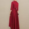 Wraps & Shawls | Satin 3/4 Sleeve Special Occasion Cocktail Wrap Burgundy – Girls