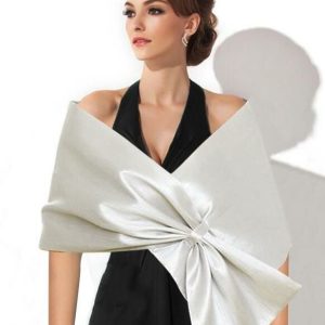 Wraps & Shawls | Satin Sleeveless Wedding Fashion Evening Cocktail Special Occasion Shawl Silver – Girls