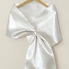 Wraps & Shawls | Satin Sleeveless Wedding Fashion Evening Cocktail Special Occasion Shawl Silver – Girls