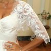 Wraps & Shawls | Tulle Bridal Appliques Lace Wedding Wrap Bolero White – Girls