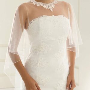 Wraps & Shawls | Tulle Embroidery Appliques Lace Sleeveless Wedding Shawl Cape White – Girls