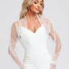 Wraps & Shawls | Tulle Fashion Bridesmaid Evening Cocktail Long Sleeves Wrap Bolero One Size White – Girls