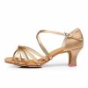 Dance Shoes | Women’s Latin Shoes Satin Indoor Solid Color Dance Shoes Apricot – Womens