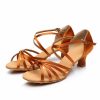 Dance Shoes | Women’s Latin Shoes Satin Indoor Solid Color Dance Shoes Apricot – Womens