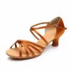 Dance Shoes | Women’s Latin Shoes Satin Indoor Solid Color Dance Shoes Apricot – Womens