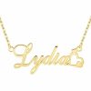 Personalized Jewelry | Custom 18k Gold Plated Heart Name Necklace With Heart Gold – Womens