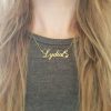 Personalized Jewelry | Custom 18k Gold Plated Heart Name Necklace With Heart Gold – Womens