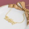 Personalized Jewelry | Custom 18k Gold Plated Letter Old English Name Necklace Birthday Gifts Gold – Womens