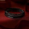 Personalized Jewelry | Engraving/Engraved Vintage Men’s Name Bracelets Black – Womens