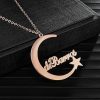 Personalized Jewelry | Letter Name Necklace With Moon Star Gold – Womens