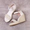 Wedding Shoes | Women’s Wedding Shoes Faux Leather Wedge Heel Platform Open Toe Espadrille Platform Sandals Wedding Sandals Pearl Wedding Daily Shoes White – Womens