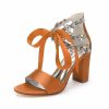 Wedding Shoes | Women’s Wedding Shoes Satin Block Heel Open Toe Wedding Sandals Bridal Shoes Rhinestone Ribbon Tie Elegant Wedding Party Prom Cocktail Shoes Champagne – Womens