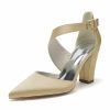 Wedding Shoes | Women’s Wedding Shoes Satin High Heel Block Heel Point Toe Wedding Heels Bridesmaid Shoes Elegant Simple Wedding Shoes Ivory – Womens