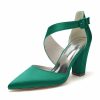 Wedding Shoes | Women’s Wedding Shoes Satin High Heel Block Heel Point Toe Wedding Heels Bridesmaid Shoes Elegant Simple Wedding Shoes Ivory – Womens