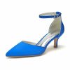 Wedding Shoes | Women’s Wedding Shoes Satin Kitten Heel Point Toe Wedding Heels Bridesmaid Shoes Ankle Strap Heels Elegant Simple Office Wedding Work Party Prom Evening Shoes White – Womens