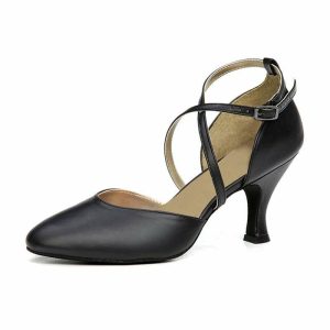 Dance Shoes | Women’s Ballroom Shoes Buckle Leatherette Dance Shoes Black – Womens