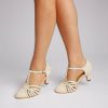 Dance Shoes | Women’s Ballroom Shoes Hollow-out T-Strap High Heel Faux Leather Indoor Solid Color Dance Shoes Beige – Womens