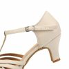 Dance Shoes | Women’s Ballroom Shoes Hollow-out T-Strap High Heel Faux Leather Indoor Solid Color Dance Shoes Beige – Womens