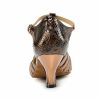 Dance Shoes | Women’s Ballroom Shoes T-Strap High Heel Leather Indoor Color Block Dance Shoes Brown – Womens